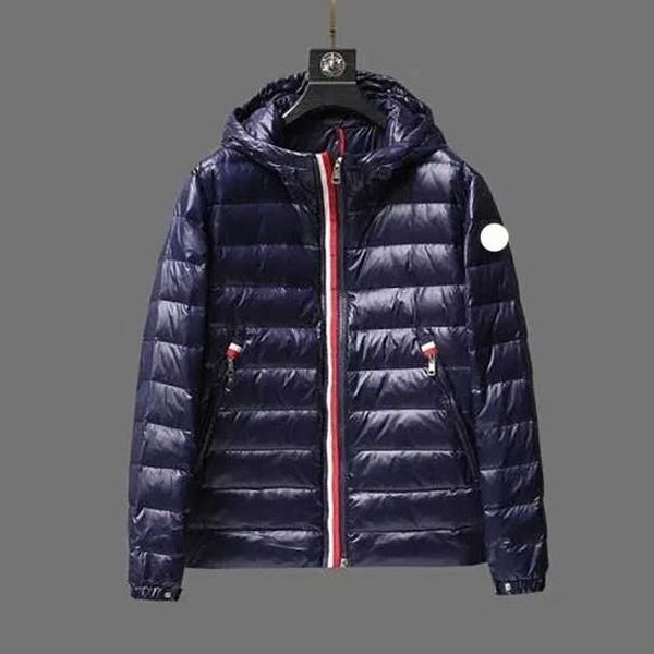 

designer maya brand men's down embroidered badge ladies hooded jacket fashion lightweight warm clothing labels complete, Black