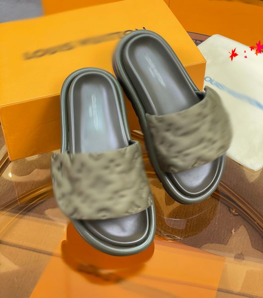 

summer womens high heels slippers striped sandals ladies casual scuffs block heel sandal outdoor shopping letters slipper box -l068, Black