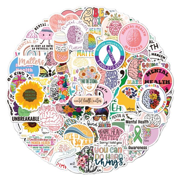 

mental health stickers 100pcs awareness vinyl decal gift sticker for adults therapist tz05