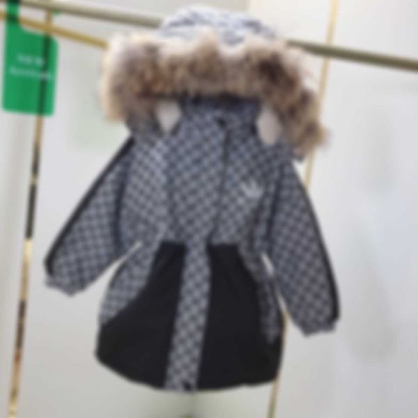 

girl's dresses jackets parka natural raccoon fur collar, Red;yellow
