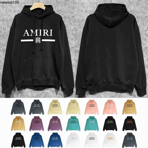 

men's hoodies designer sweatshirts long term fashion brand amirs lettered hoodies men women casual cotton loose coat, Black