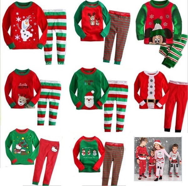 

children's christmas pajamas set elk clothing boys sleepwear clothes kids baby cotton cartoon pijamas winter autumn pyjamas, White