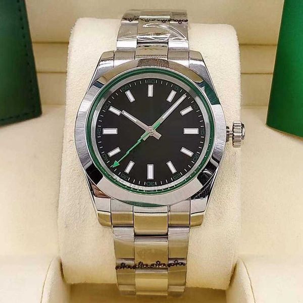 

watches children's 39mm automatic mechanical watch stainless steel buckle sport waterproof busin, Slivery;black