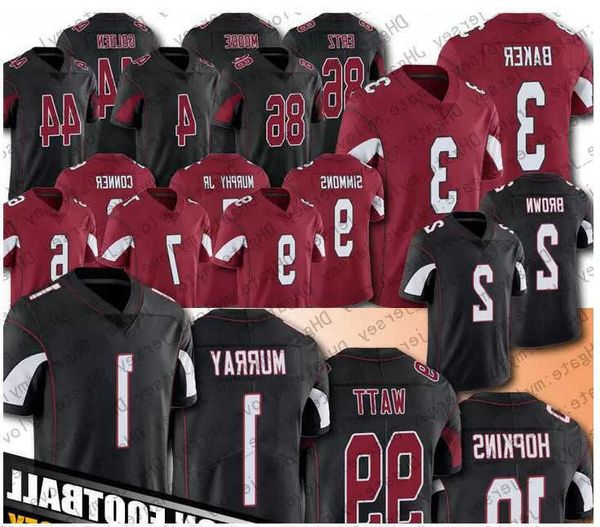 

football jerseys arizona''cardinals''20 marco wilson 1 kyler murray 99 j.j. watt 10 deandre hopkins 3 budda baker 6 jame, Black;red