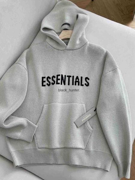 

men's sweaters essential designer double thread essentials letter hooded sweater loose men women's sweater, White;black