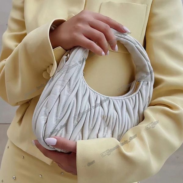 

matelasse miu wander nappa leather mini hobo bags shoulder bag genuine designer luxury crossbody handbag women wallet crystal cloque chain 6