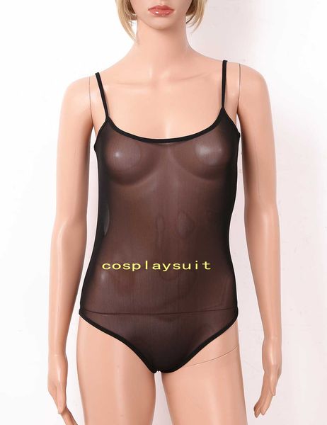 

womens see through sheer mesh catsuit costumes one-piece lingerie swimwear swimsuits backless leotard bodysuit one piece bathing suits, Black