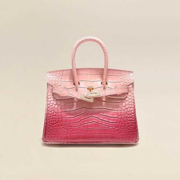 

color blocking diamond inlaid hardware bag crocodile belly pattern leather women s fashion temperament portable shoulder