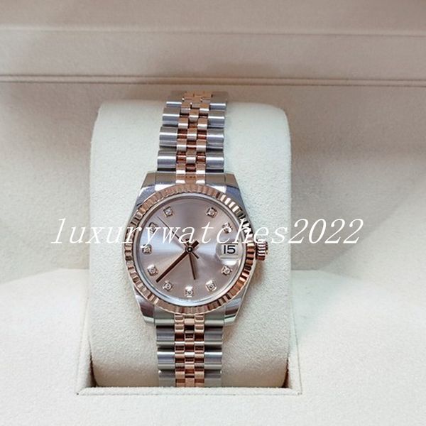 

nf maker womens watch automatic mechanical 28mm/31mm female watches fine steel 2813 movement sapphire glass self-winding wristwatch, Slivery;brown