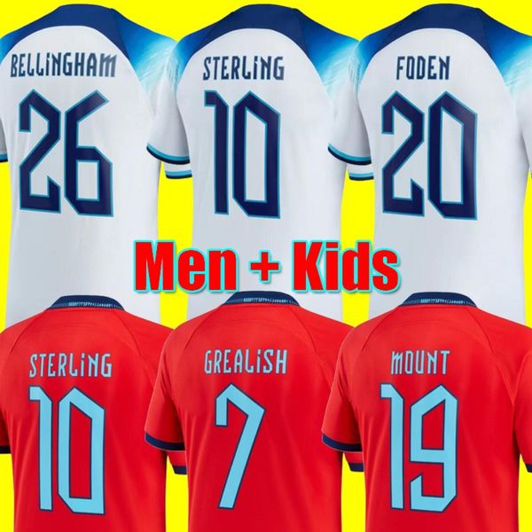 

2022 world cup mead soccer jersey kane sterling rashford sancho grealish mount foden saka 22 23 national englands football shirt quality men, Black;yellow