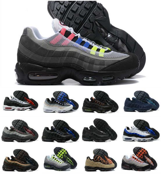 

undefeated 95 og mens running club shoes classic 95s triple black white navy blue neon soft sole grey greedy sneakers 20th anniversary grape