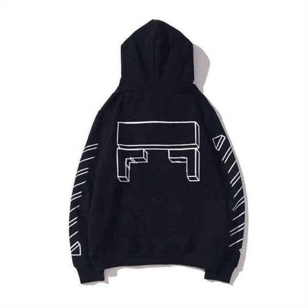 

men's hoodies sweatshirts 2022 %60 off style trendy fashion sweater painted crow stripe loose hoodie and women's t-shirts offs uld, Black