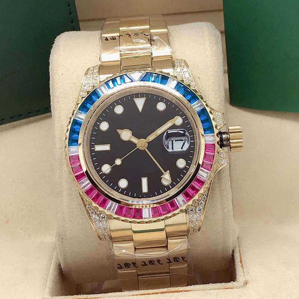 

watches children's 40mm automatic mechanical watch diamond stainless steel buckle sport waterproof fashi, Slivery;black