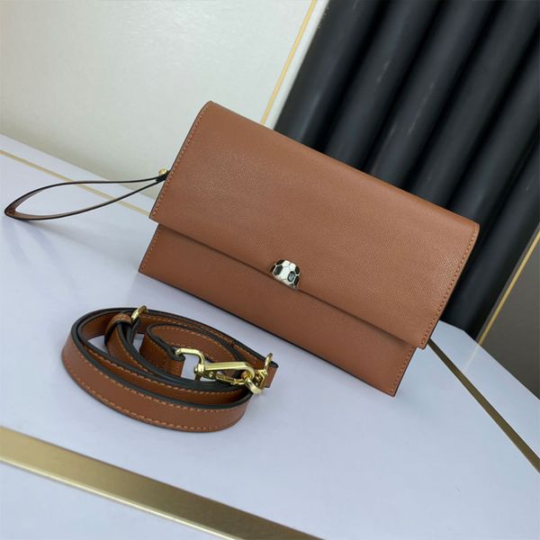 

shoulder messenger bag flap hand bag crossbody coin purse wallet fashion cow genuine leather removable strap lady clutch snakehead decoratio