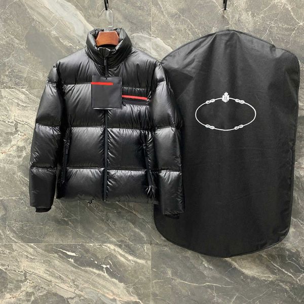 

designer p home men's down jacket luxury winter hooded jacket slim triangle badge outer coat, Black