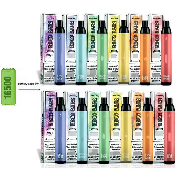 

18650 battery esco bars disposable battery 2500 puffs vape pen mesh coil 1000mah device 6ml pre-filled pods cartridges vaporizers vs bang