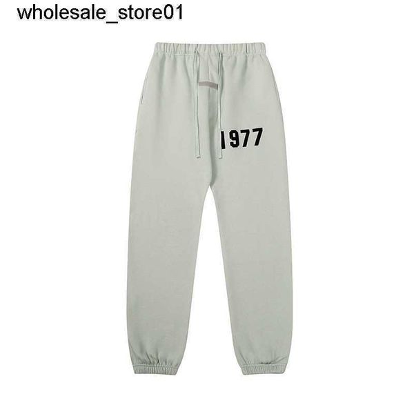 

new men's pants designer winter 2022 new 1977 flocked letter print large loose tunic casual fashion streetwear pants, Black
