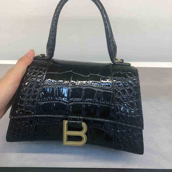 

bag balencaigass crocodiless family designer b pattern hourglassb women's single shoulder messenger hand luxurys niche design high-leve