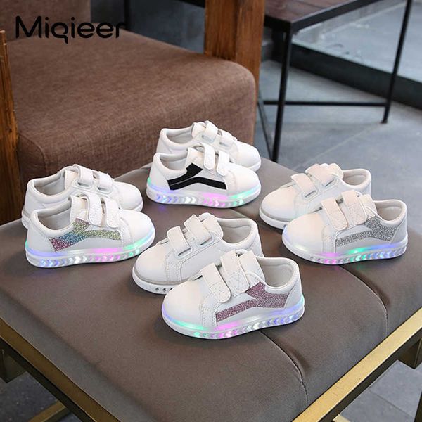 

sneakers 2021 sping autumn girls casual sneakers children soft sole luminous led shoes baby boys toddler glowing sport shoes kid sneakers l2, Black;red