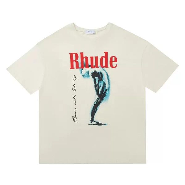 

rhude mens t shirt designer for men womens shirts fashion tshirt with letters casual summer short sleeve tees woman clothing gxdn, White;black
