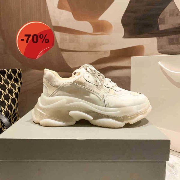 

paris daddy shoes lovers men and women air cushion 2022 new versatile jelly thick soled elevated casual sports shoes