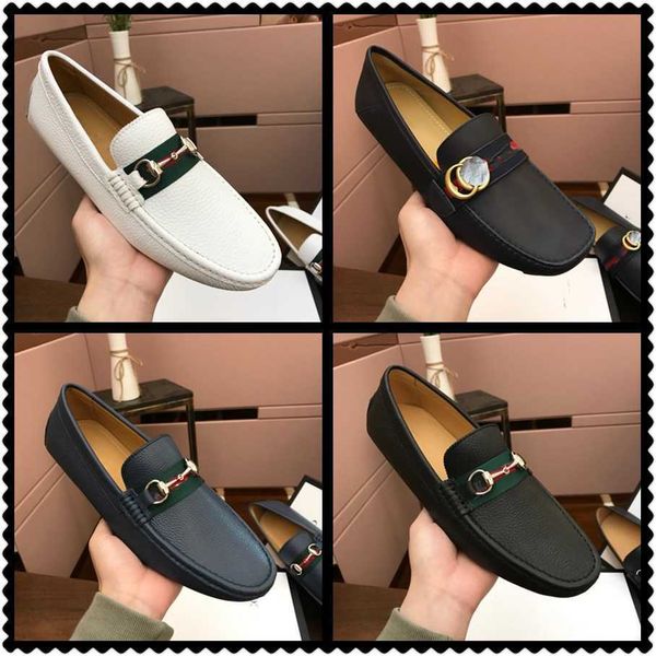 

men leathers shoe men 's leather shoes luxury casual summer breathable green designer loafers zapatos hombre sapato masculino, Black
