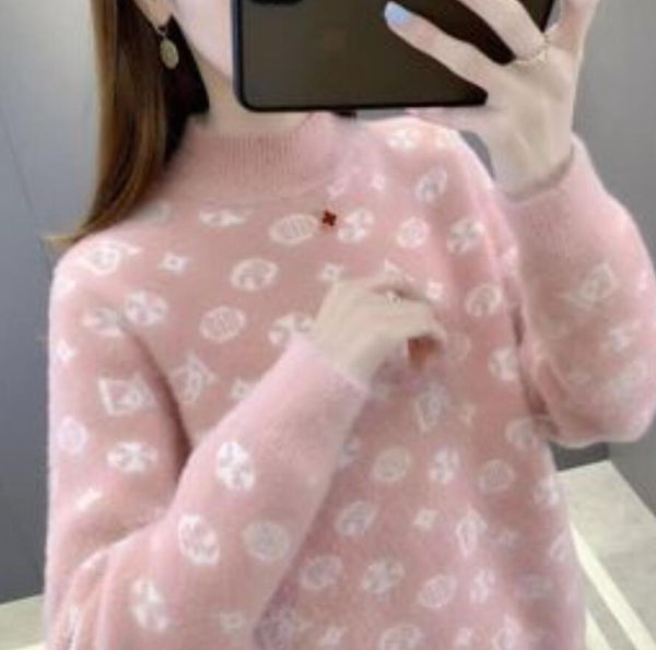

women's sweaters luxury casual long sleeve o neck korean pullover high neck vintage knitted pull femme jumpers, White;black
