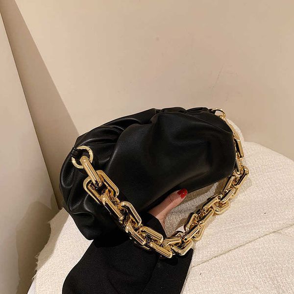 

handbag designer bottess women's venetas 2022 new fashion female cloud fashion shoulder acrylic thi chain wrinkled fairy armpit have lo
