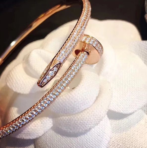 

cuff bracelet designer jewerly sterling silver full diamond bracelets s925 platinum gold tricolor, White