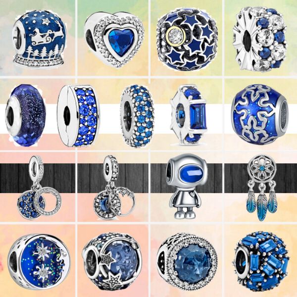 

925 sterling silver dangle charm women beads jewelry gift feather starfish conch shell pendant bead fit pandora charms bracelet diy 01213444, Bronze;silver