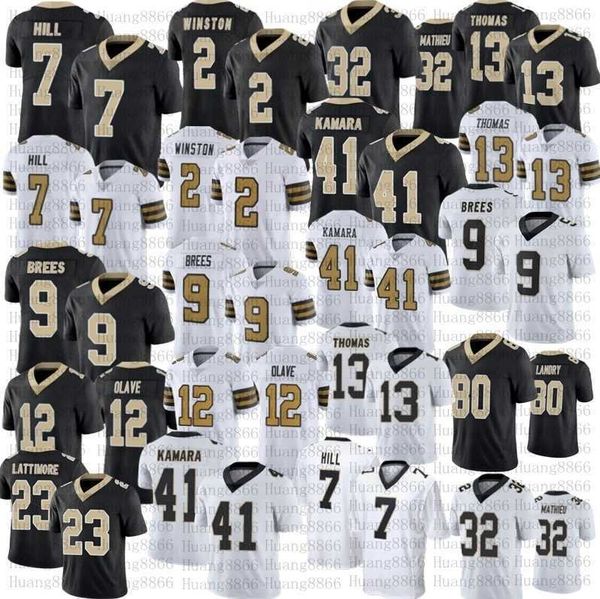 

men women youth tyrann mathieu football jarvis landry saint chris olave jameis winston drew brees alvin kamara thomas taysom hill marshon, Black;red