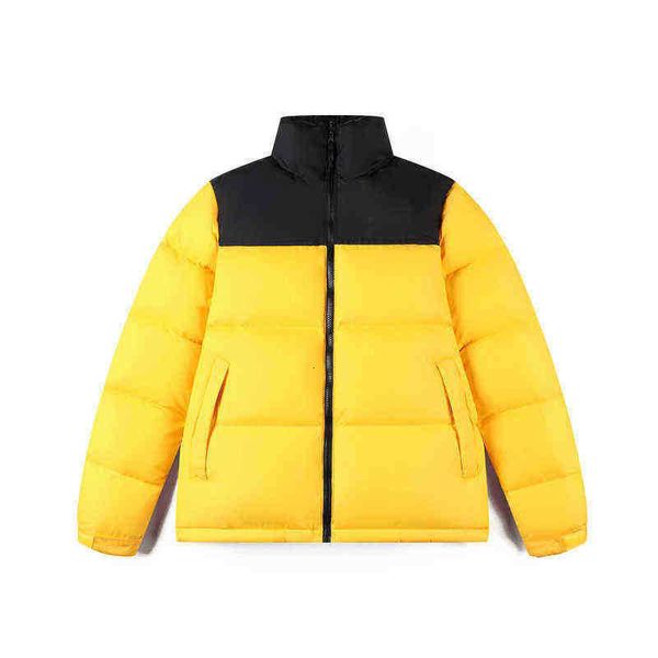 

winter men's and women's down cotton jacket short hit color coat checkered fabric design clothing embroidery outerweat, Black