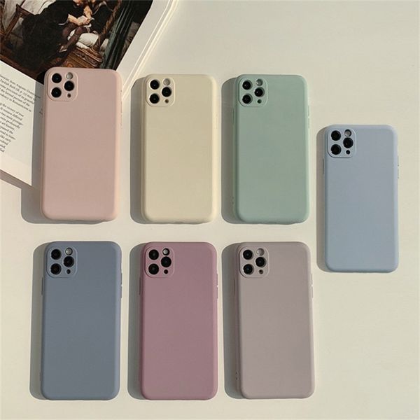 

square liquid silicone phone cases for iphone 14 13 11 12 pro max mini x xr xs 7 8 plus se pure shockproof back cover gift.