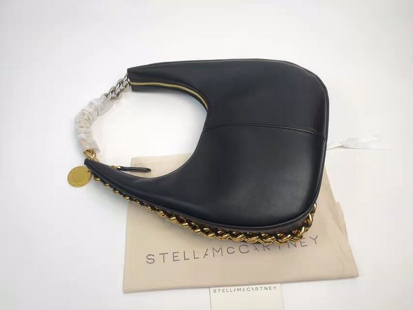 

stella mccartney frayme medium zipped shoulder bag women frayme small leather lady hobo bags with handbag luxury designer black gold logo me