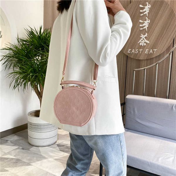 

purses summer bag women's versatile pressed small round texture popular messenger