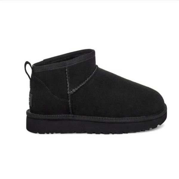 

sell classical mini u5854 women snow boots keep warm boot latest fashion sheepskin cowskin genuine leather plush boots 2022, Black