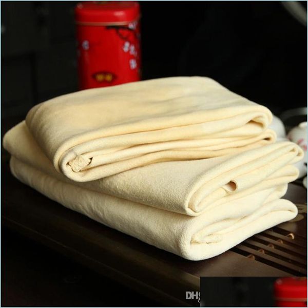 

towel drying cleaning towel natural genuine leather chamois shammy sponge cloth sheepskin absorbent car washing 45x55cm drop deliver dhazn