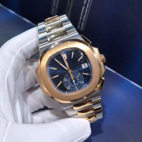 

mechanical mens automatic movement 40.5mm sports self-wind watches gliding clasp wristwatches sapphire full stainless steel watch factory mo, Slivery;brown