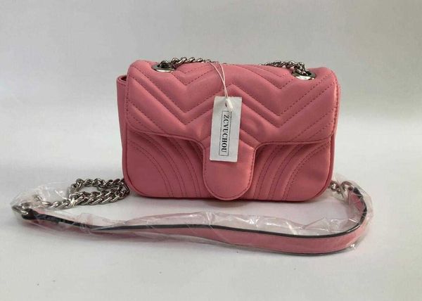 

2022 new fashion bags ladies messenger bag promotion shoulder casual silver chain small square bag 22cm frame