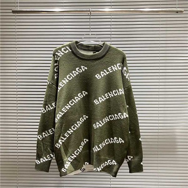 

paris balencigass fashion women cardigan brand sweater new knitted autumn winter round neck letter jacquard for men casual 7msn, White;black