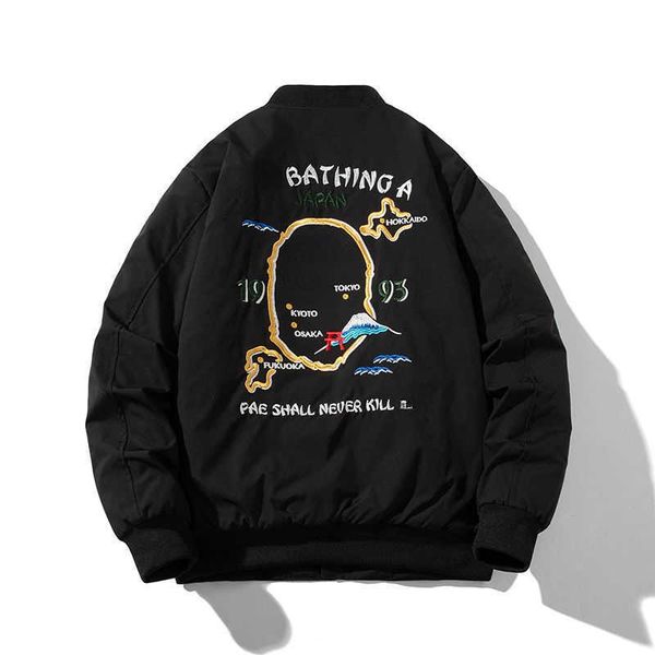 

apeman college jacket designer baseball jackets 3d embroidery men women hip-hop loose wool cardigan coat sportswear t88, Black;brown