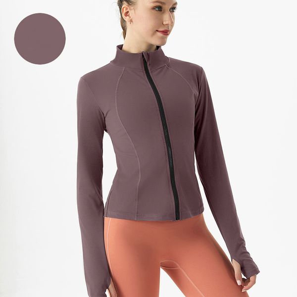 

women's yoga jacket casual wear sportswear quick dry tight thin running clothes yoga top, Gray