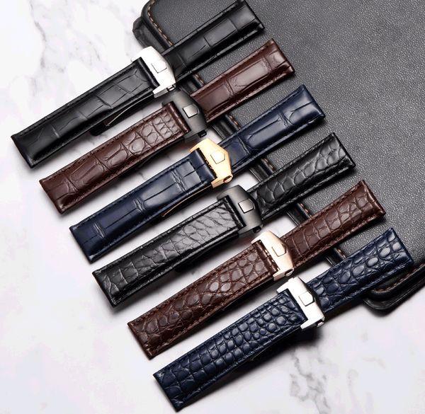 

new leather watch band for tag strap watchband logo on tools, Black;brown
