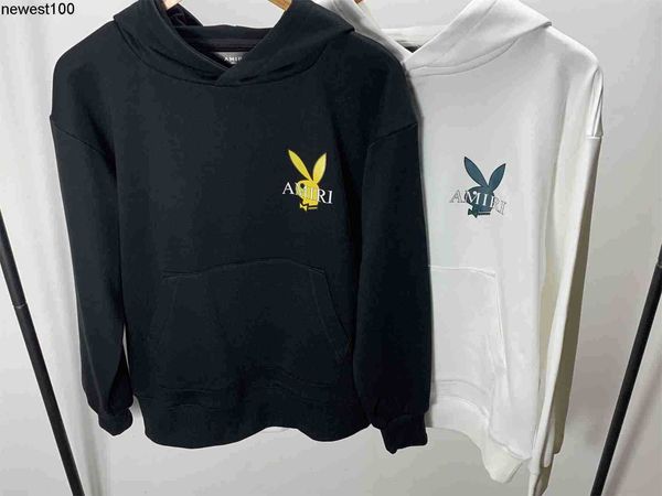 

men's hoodies designer sweatshirts amirs branded rabbit letter hoodie, Black