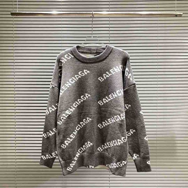 

autumn ladies fashion winter balemcigas women 2022 cardigan sweater new brand paris knitted men's women's crew neck letter jacquar, White;black
