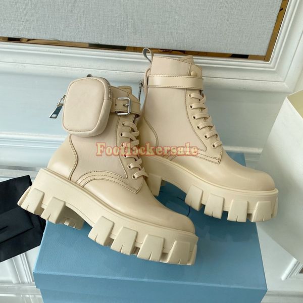 

prad men women designers rois boots ankle martin boot and nylon booties military inspired combat shoes nylon bouch attached to the ankles la, Black