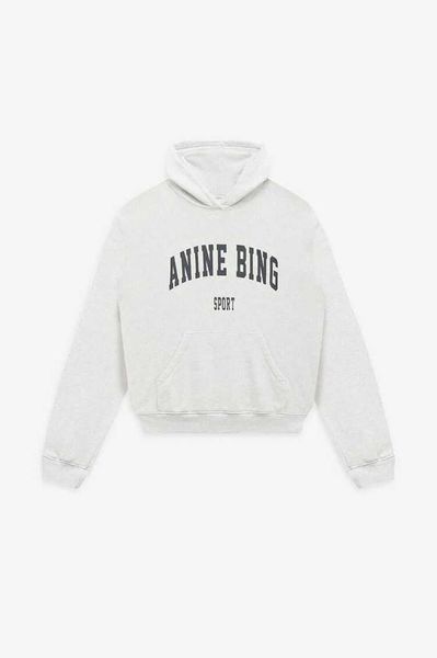 

oqa6 anines bing women designer hoodie sport classic hooded print fleece sweatshirt grey fashion hoodies pullover, Black