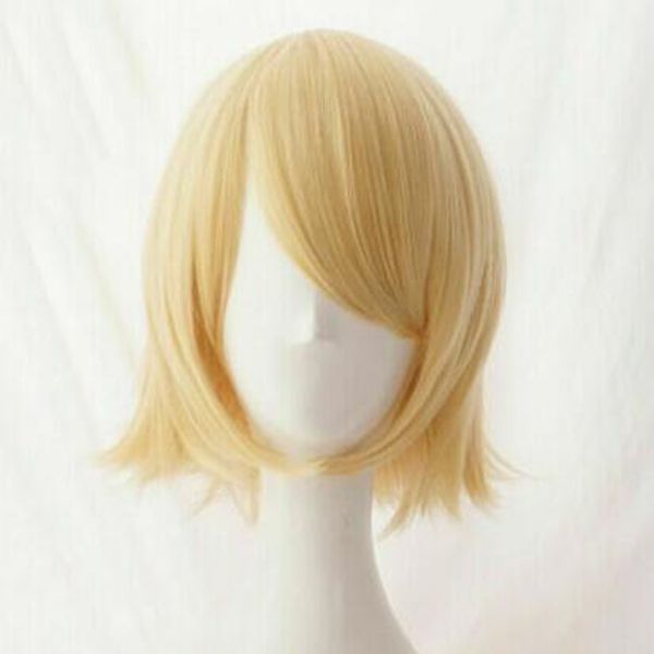 

popular vocaloid kagamine rin short blonde cosplay hair wig, Black