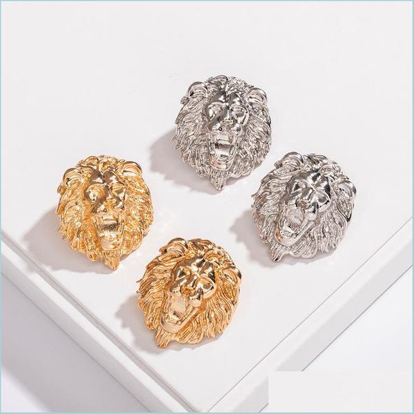 

stud women lion head stud earring metal animal gold sier fashion jewelry accessories for gift party 478 t2 drop delivery 2022 dhszk, Golden;silver