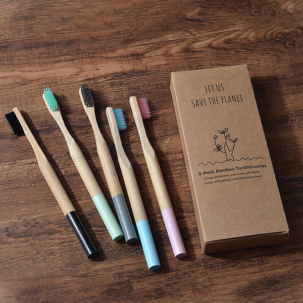 

health beauty es & accessoriesmanual 5pack bamboo toothbrush soft bristles eco friendly cepillo dientes bambu oral care toothb...